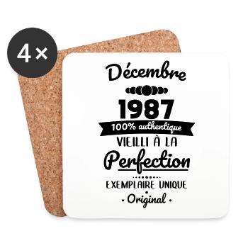 Anniversaire 35 ans - Décembre 1987 Original - Dessous de verre (lot de 4) - blanc - Devant
