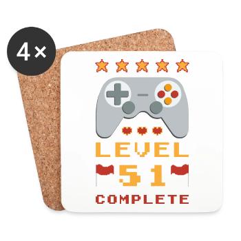 51. Geburtstag Level 51 Complete - Untersetzer (4er-Set) - Weiß - Vorne