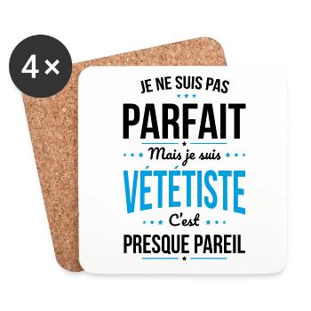 Je ne suis pas parfait mais je suis vététiste - Dessous de verre (lot de 4) - blanc - Devant