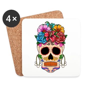 This Day of the dead outfit is perfect for the - Coasters (set of 4) - white - Front
