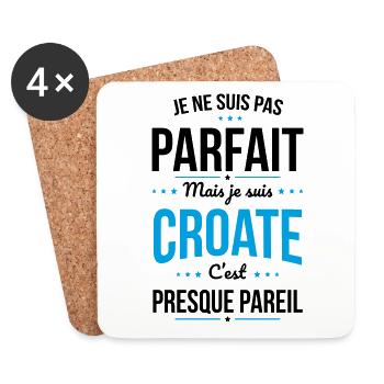 Je ne suis pas parfait mais je suis Croate - Dessous de verre (lot de 4) - blanc - Devant