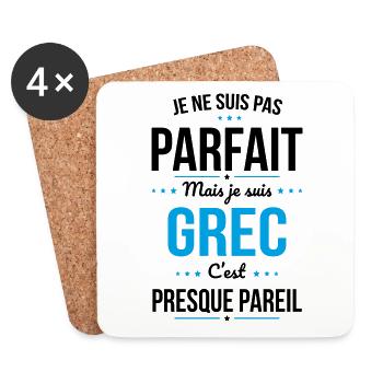 Je ne suis pas parfait mais je suis Grec - Dessous de verre (lot de 4) - blanc - Devant
