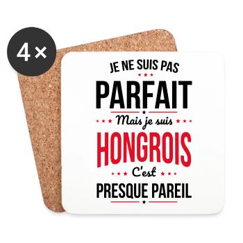 Je ne suis pas parfait mais je suis Hongrois - Dessous de verre (lot de 4) - blanc - Devant