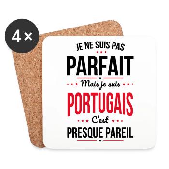 Je ne suis pas parfait mais je suis Portugais - Dessous de verre (lot de 4) - blanc - Devant
