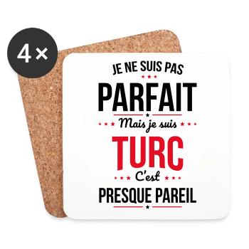 Je ne suis pas parfait mais je suis Turc - Dessous de verre (lot de 4) - blanc - Devant