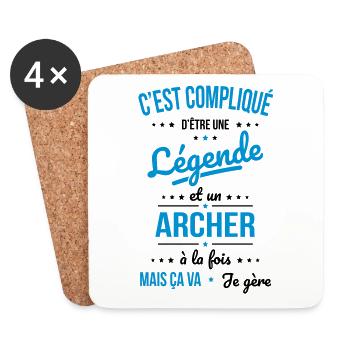 Compliqué d'être une légende et un archer - Dessous de verre (lot de 4) - blanc - Devant