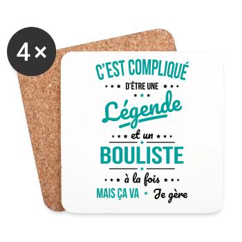 Compliqué d'être une légende et un bouliste - Dessous de verre (lot de 4) - blanc - Devant