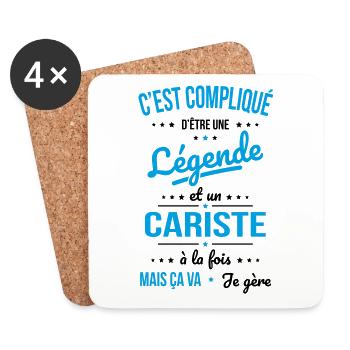 Compliqué d'être une légende et un cariste - Dessous de verre (lot de 4) - blanc - Devant