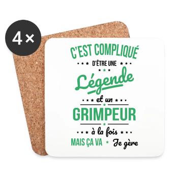 Compliqué d'être une légende et un grimpeur - Dessous de verre (lot de 4) - blanc - Devant