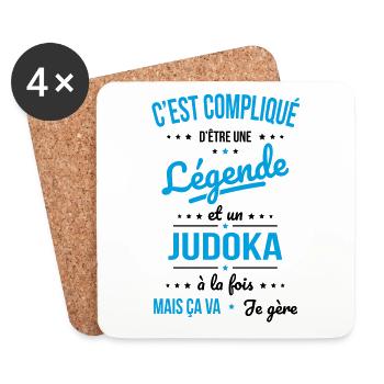 Compliqué d'être une légende et un judoka - Dessous de verre (lot de 4) - blanc - Devant