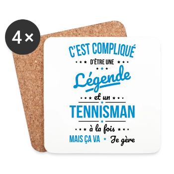 Compliqué d'être une légende et un tennisman - Dessous de verre (lot de 4) - blanc - Devant
