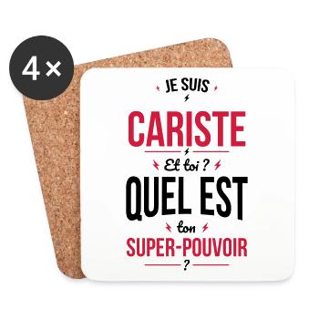 Je suis cariste - Super-pouvoir - Dessous de verre (lot de 4) - blanc - Devant