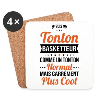 Tonton basketteur comme un tonton normal plus cool - Dessous de verre (lot de 4) - blanc - Devant