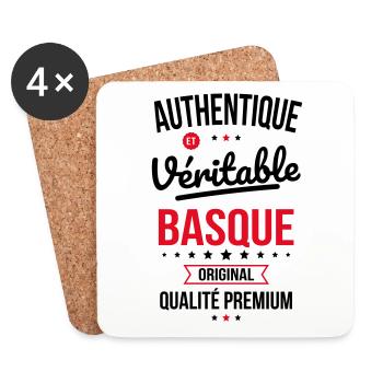 Authentique et véritable Basque - Original - Dessous de verre (lot de 4) - blanc - Devant