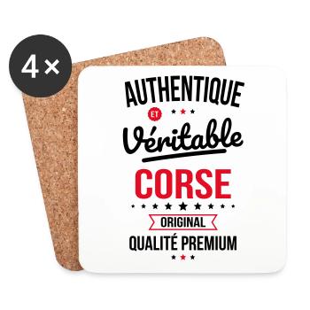 Authentique et véritable Corse - Original - Dessous de verre (lot de 4) - blanc - Devant