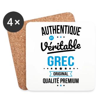 Authentique et véritable Grec - Original - Dessous de verre (lot de 4) - blanc - Devant