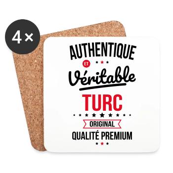 Authentique et véritable Turc - Original - Dessous de verre (lot de 4) - blanc - Devant