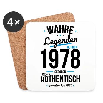 45. Geburtstag - Legenden wurden 1978 - Untersetzer (4er-Set) - Weiß - Vorne