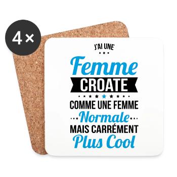 J'ai une femme Croate plus cool - Dessous de verre (lot de 4) - blanc - Devant