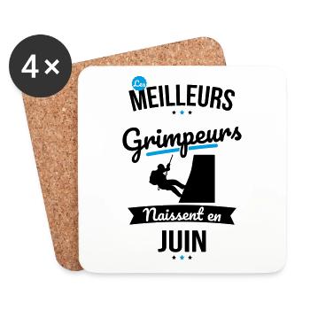 Les meilleurs grimpeurs naissent en Juin - Dessous de verre (lot de 4) - blanc - Devant