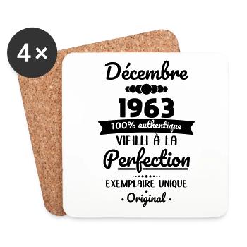 Anniversaire 60 ans - Décembre 1963 Original - Dessous de verre (lot de 4) - blanc - Devant