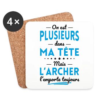 Plusieurs dans tête l'Archer l'emporte toujours - Dessous de verre (lot de 4) - blanc - Devant