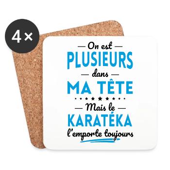 Plusieurs dans tête le Karatéka l'emporte toujours - Dessous de verre (lot de 4) - blanc - Devant