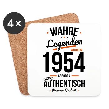 70. Geburtstag - Legenden wurden 1954 - Untersetzer (4er-Set) - Weiß - Vorne