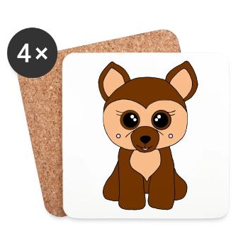 Kleiner süßer Hund - Untersetzer (4er-Set) - Weiß - Vorne