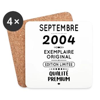 Anniversaire 20 ans - Septembre 2004 Original - Dessous de verre (lot de 4) - blanc - Devant