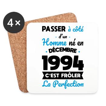 30th Birthday - Born in December 1994 - Coasters (set of 4) - white - Front