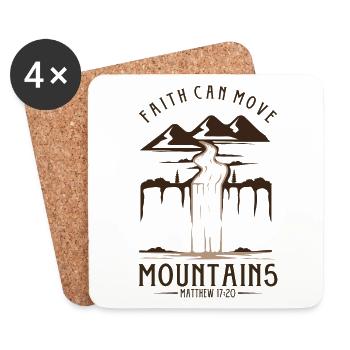 Faith can move Mountains, christliches Geschenk. - Untersetzer (4er-Set) - Weiß - Vorne