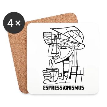 Espressionismus - Espresso - Kaffee trinken - Untersetzer (4er-Set) - Weiß - Vorne