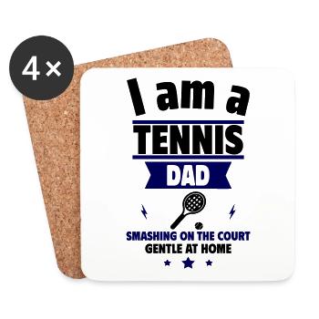 Je suis un papa tennis, cadeau pour la fête des pères - Dessous de verre (lot de 4) - blanc - Devant