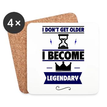 Originelles Geburtstagsgeschenk,legendär - Untersetzer (4er-Set) - Weiß - Vorne