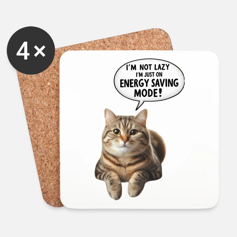 I'm Not Lazy, I'm on Energy Saving Mode - Untersetzer (4er-Set) - Weiß