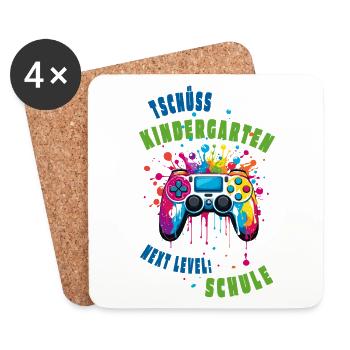 Tschüss Kindergarten! Next Level: Schule - Untersetzer (4er-Set) - Weiß - Vorne