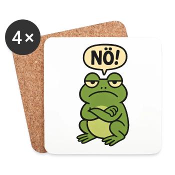 Statement Nope Frog Just No - Coasters (set of 4) - white - Front