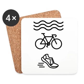 Triathlon - natation, cyclisme et course à pied - Dessous de verre (lot de 4) - blanc - Devant