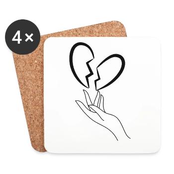 Broken heart - Coasters (set of 4) - white - Front