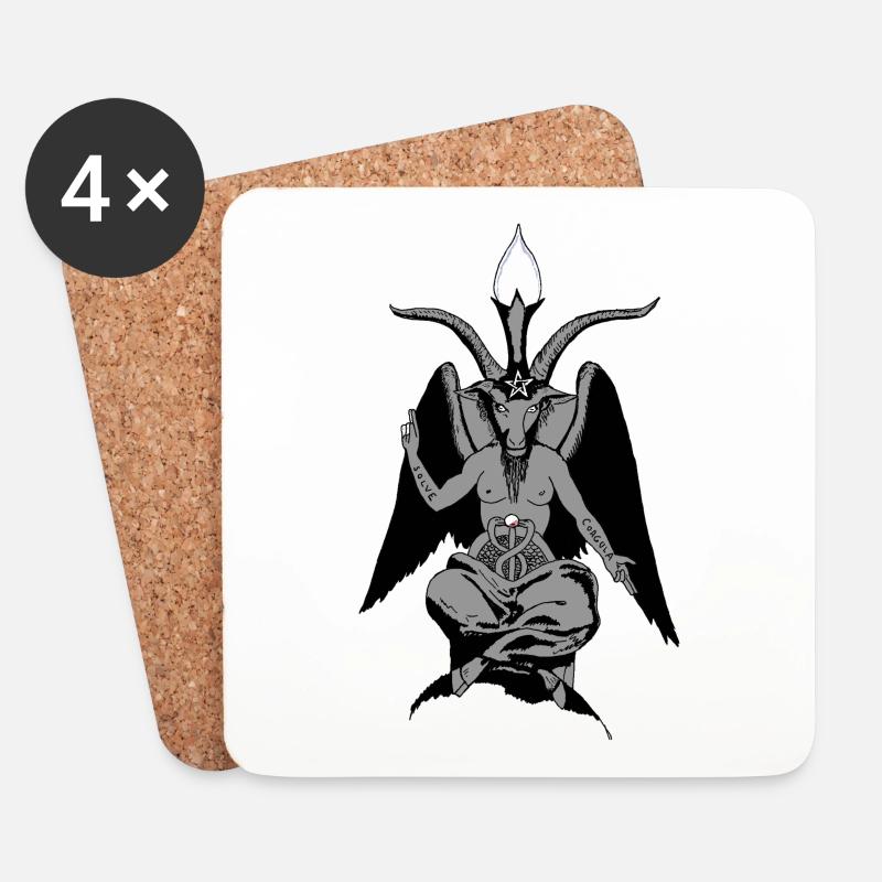 baphomet - Untersetzer (4er-Set) - Weiß