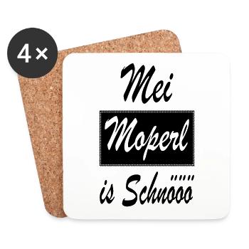 Mei Moperl is Schnööö Dialekt Wien Österreich - Untersetzer (4er-Set) - Weiß - Vorne