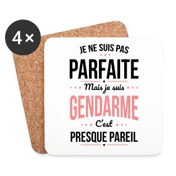 Je ne suis pas parfaite mais je suis gendarme - Dessous de verre (lot de 4) - blanc - Devant