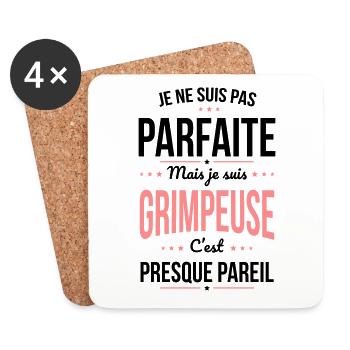 Je ne suis pas parfaite mais je suis grimpeuse - Dessous de verre (lot de 4) - blanc - Devant