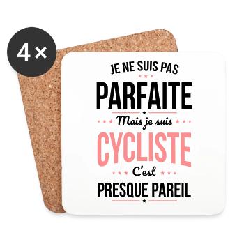 Je ne suis pas parfaite mais je suis cycliste - Dessous de verre (lot de 4) - blanc - Devant