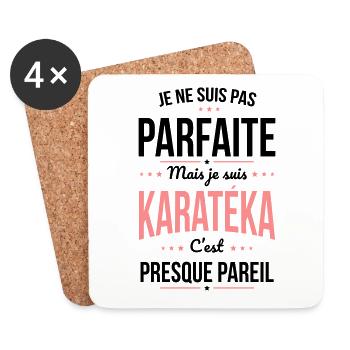 Je ne suis pas parfaite mais je suis karatéka - Dessous de verre (lot de 4) - blanc - Devant