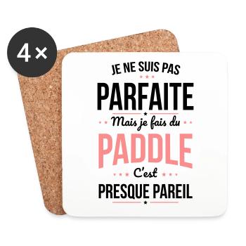 Je ne suis pas parfaite mais je fais du paddle - Dessous de verre (lot de 4) - blanc - Devant
