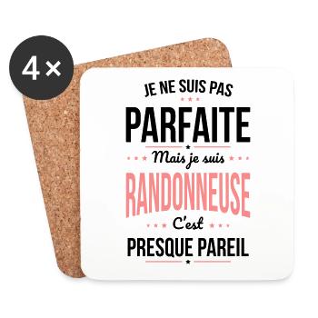 Je ne suis pas parfaite mais je suis randonneuse - Dessous de verre (lot de 4) - blanc - Devant