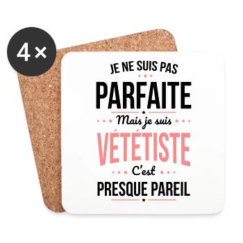Je ne suis pas parfaite mais je suis vététiste - Dessous de verre (lot de 4) - blanc - Devant