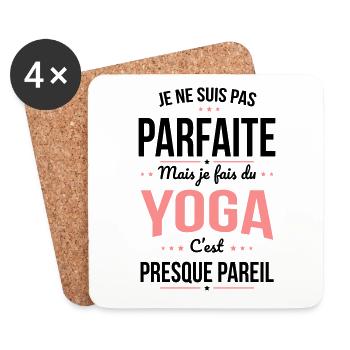 Je ne suis pas parfaite mais je fais du yoga - Dessous de verre (lot de 4) - blanc - Devant
